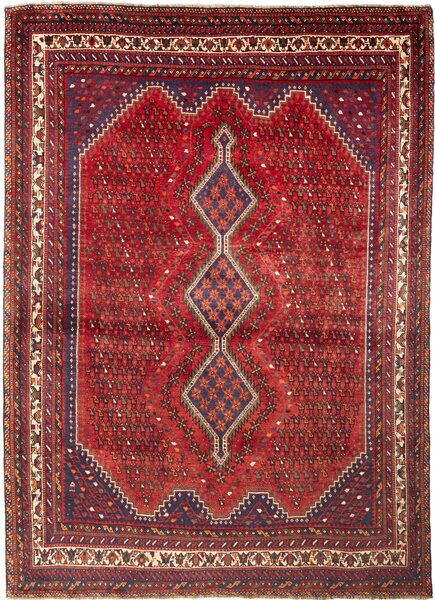 Tappeto Shiraz Persia Geometrico Rosso Blu 208x285 Cm