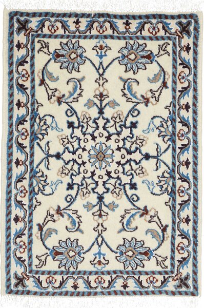 Tappeto Nain Kashmar Persia Medaglione Crema Blu 60x90 Cm
