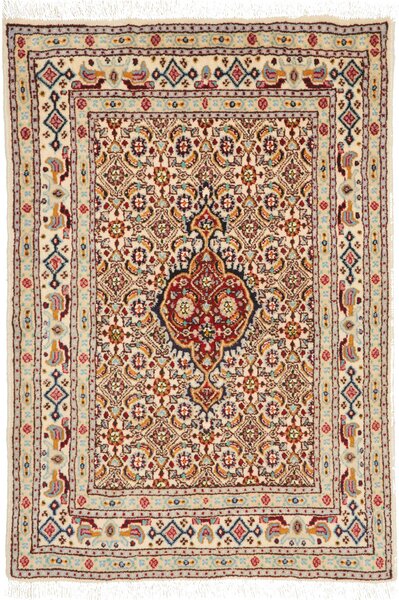 Tappeto Moud Persia Medaglione Avorio Rosso 60x86 Cm