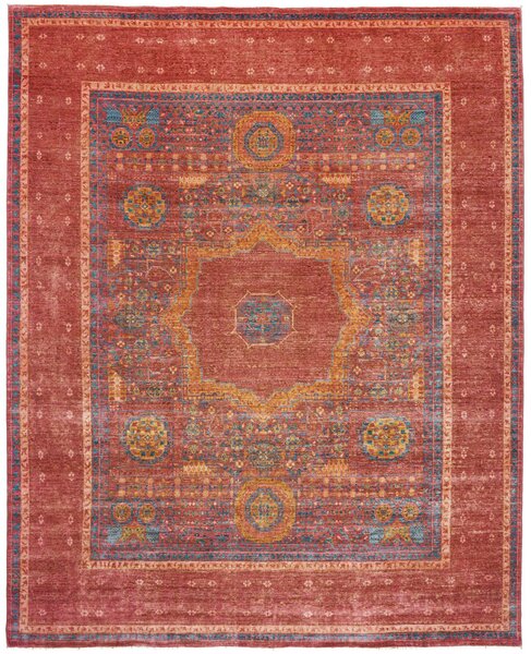 Tappeto Mamlouk Pakistan Geometrico Rosso Blu 250x300 Cm