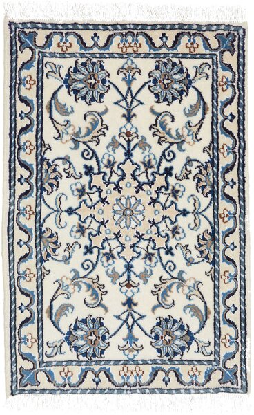 Tappeto Nain Kashmar Persia Medaglione Crema Blu 60x90 Cm