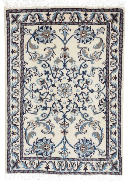 Tappeto Nain Kashmar Persia Floreale Avorio Blu 60x90 Cm