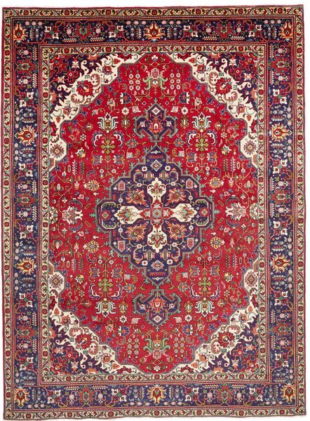Tappeto Tabriz Persia Medaglione Rosso Blu 250x340 Cm