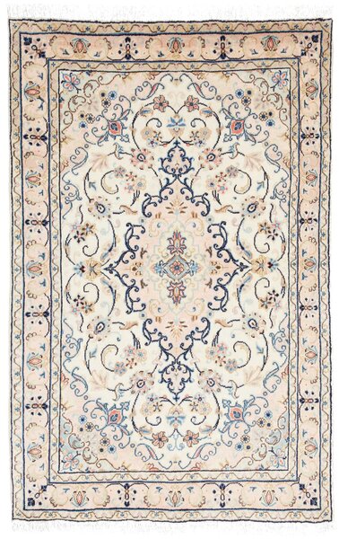 Tappeto Kashan Fine Persia Medaglione Beige Blu 97x150 Cm
