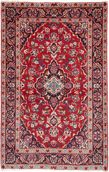 Tappeto Kashan Fine Persia Medaglione Rosso Blu 98x153 Cm