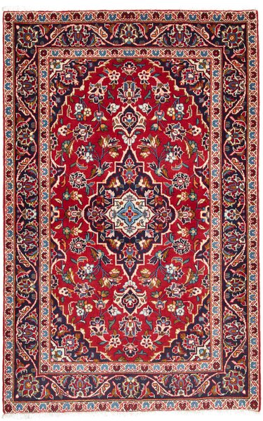 Tappeto Kashan Fine Persia Medaglione Rosso Blu 104x158 Cm