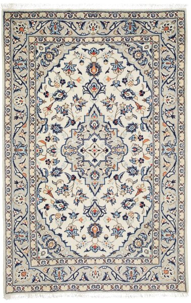 Tappeto Kashan Fine Persia Medaglione Bianco Crema Blu 96x150 Cm