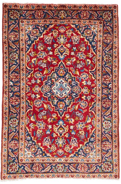 Tappeto Kashan Fine Persia Medaglione Rosso Blu 98x146 Cm