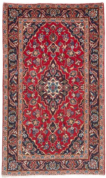 Tappeto Kashan Fine Persia Medaglione Rosso Blu Scuro 92x158 Cm
