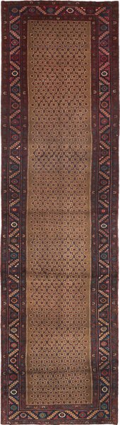 Tappeto Hamadan Persia Astratto Sabbia Terracotta 105x400 Cm