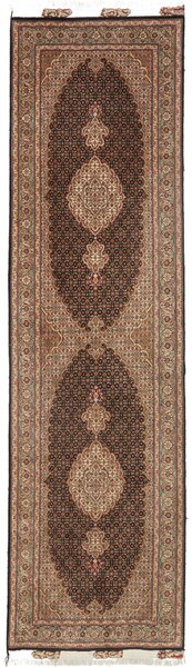 Tappeto Tabriz 50 Raj Mahi Persia Astratto Marrone Crema 83x300 Cm