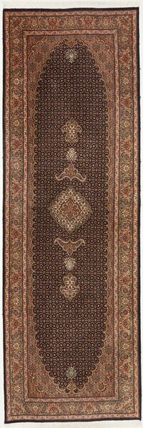 Tappeto Tabriz 50 Raj Mahi Persia Geometrico Marrone Scuro Beige 85x252 Cm