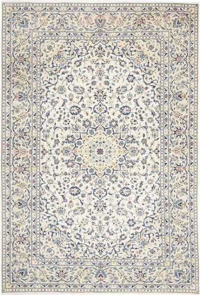 Tappeto Kashan Persia Medaglione Crema Blu 200x295 Cm