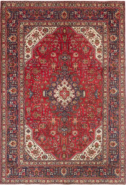 Tappeto Tabriz Persia Medaglione Rosso Blu 200x290 Cm