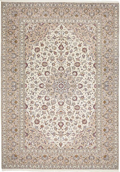 Tappeto Kashan Persia Medaglione Crema Bordeaux 240x345 Cm