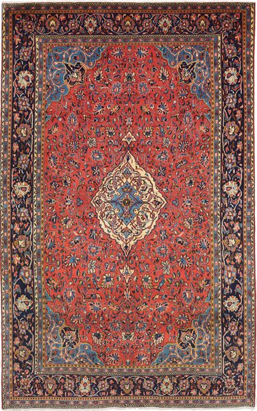 Tappeto Sarough Persia Medaglione Rosso Mattone Blu 198x315 Cm