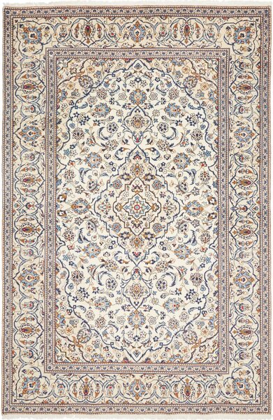 Tappeto Kashan Persia Medaglione Crema Blu 198x300 Cm