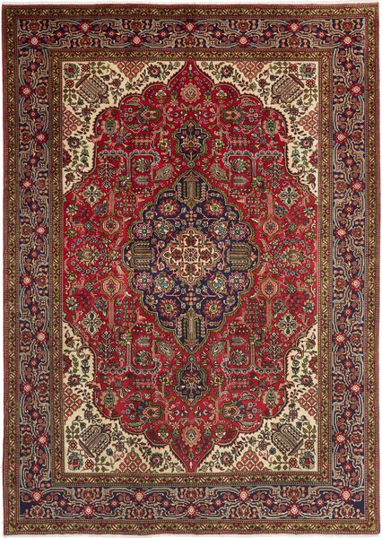 Tappeto Tabriz Persia Medaglione Rosso Blu 204x290 Cm