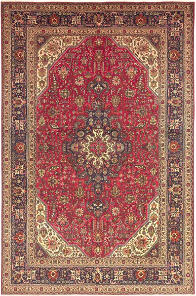 Tappeto Tabriz Persia Medaglione Rosso Blu 200x305 Cm