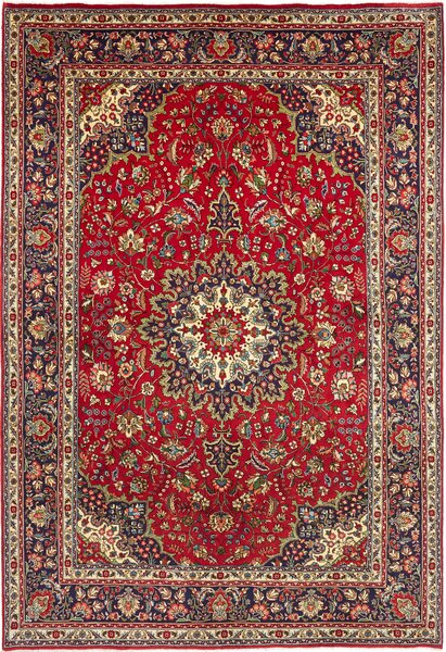 Tappeto Tabriz Persia Medaglione Rosso Blu 200x300 Cm