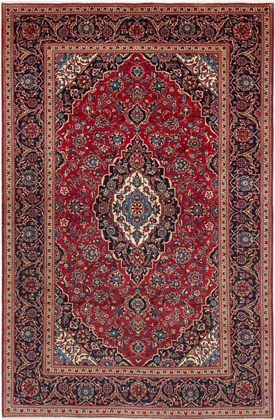 Tappeto Ardakan Persia Medaglione Rosso Blu 195x305 Cm