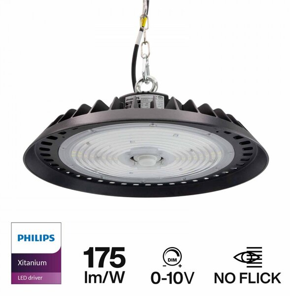 Campana LED 200W PHILIPS Xitanium driver, 175lm/W - Dimmerabile 1-10V Colore Bianco Naturale 4.000K