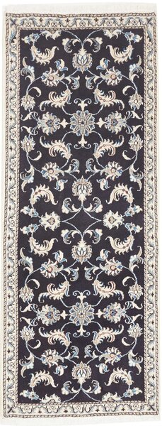 Tappeto Nain Kashmar Persia Floreale Antracite Avorio 77x210 Cm
