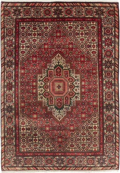 Tappeto Zandjan Persia Geometrico Rosso Beige 126x190 Cm