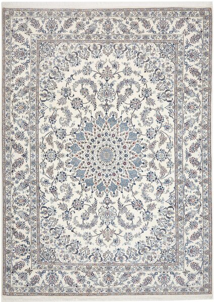 Tappeto Nain Kashmar Persia Medaglione Crema Azzurro 248x346 Cm