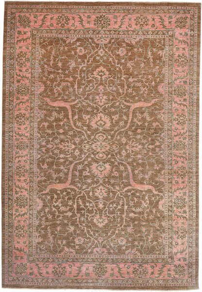 Tappeto Zigler Fine Pakistan Medaglione Marrone Rosa Salmone 240x349 Cm