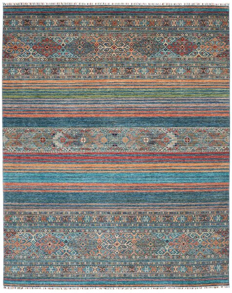 Tappeto Rubin Pakistan Geometrico Blu Arancio 243x305 Cm