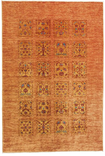 Tappeto Bakhtiyar Pakistan Astratto Terracotta Oro 119x177 Cm
