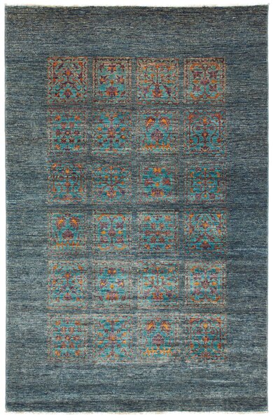 Tappeto Bakhtiyar Pakistan Astratto Petrolio Multicolore 123x189 Cm