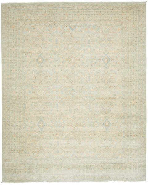 Tappeto Zigler Extra Fine Pakistan Geometrico Verde Beige 240x303 Cm