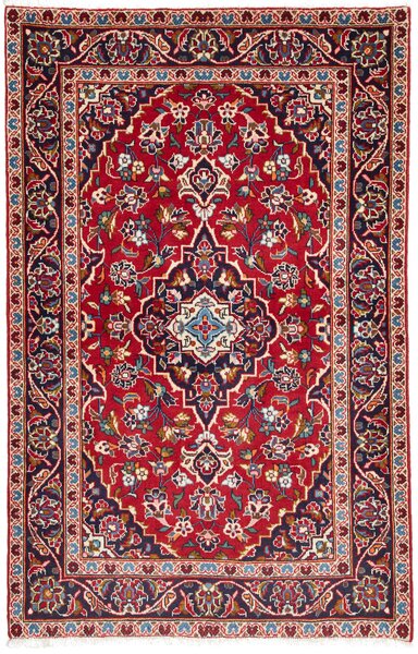 Tappeto Kashan Fine Persia Medaglione Rosso Blu 98x152 Cm