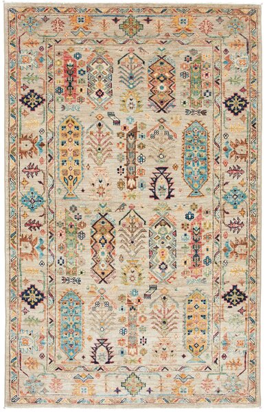 Tappeto Tribal Pakistan Astratto Beige Multicolore 120x193 Cm