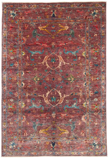 Tappeto Zigler Fine Pakistan Medaglione Bordeaux Multicolor 148x215 Cm