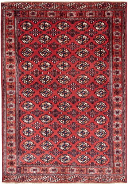 Tappeto Torkaman Persia Astratto Rosso Crema 150x217 Cm