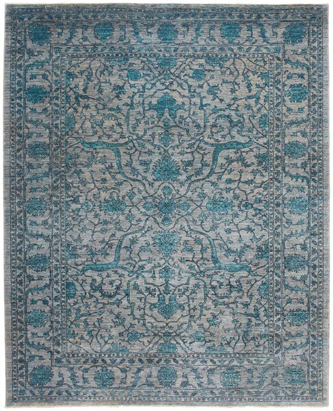 Tappeto Zigler Fine Pakistan Floreale Grigio Blu Petrolio 202x248 Cm