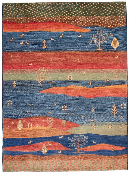 Tappeto Royal Gabbeh Pakistan Astratto Blu Rosso 170x230 Cm