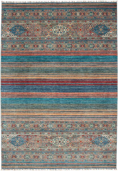 Tappeto Rubin Pakistan Geometrico Blu Turchese 203x295 Cm