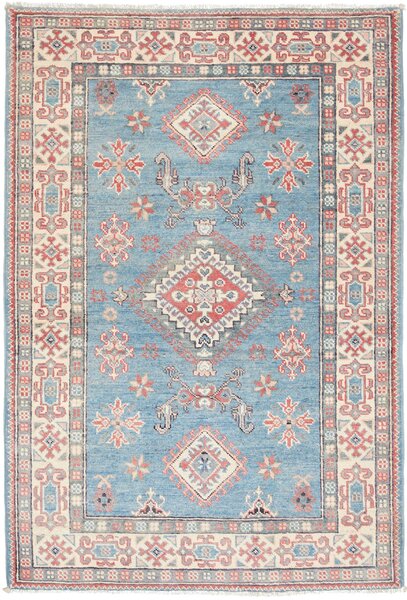 Tappeto Kazak Afghanistan Geometrico Azzurro Beige 101x150 Cm