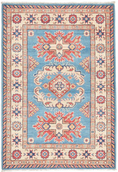 Tappeto Kazak Afghanistan Astratto Blu Rosso 84x122 Cm