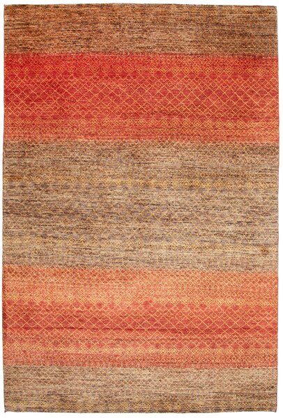 Tappeto Royal Gabbeh Pakistan Geometrico Rosso Arancione Marrone 197x295 Cm