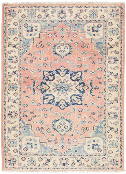Tappeto Kazak Afghanistan Medaglione Rosa Blu 84x113 Cm