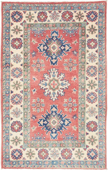 Tappeto Kazak Afghanistan Geometrico Terracotta Avorio 81x129 Cm