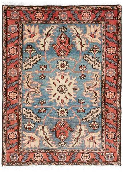 Tappeto Ardabil Persia Medaglione Azzurro Salmone 105x142 Cm