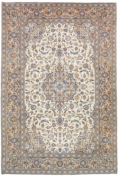 Tappeto Kashan Persia Medaglione Crema Blu 195x292 Cm