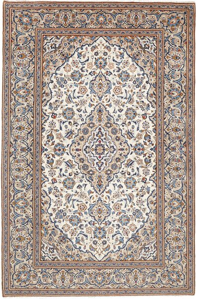 Tappeto Kashan Persia Medaglione Crema Blu 195x297 Cm