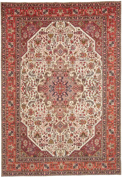 Tappeto Tabriz Persia Geometrico Crema Rosso 202x298 Cm